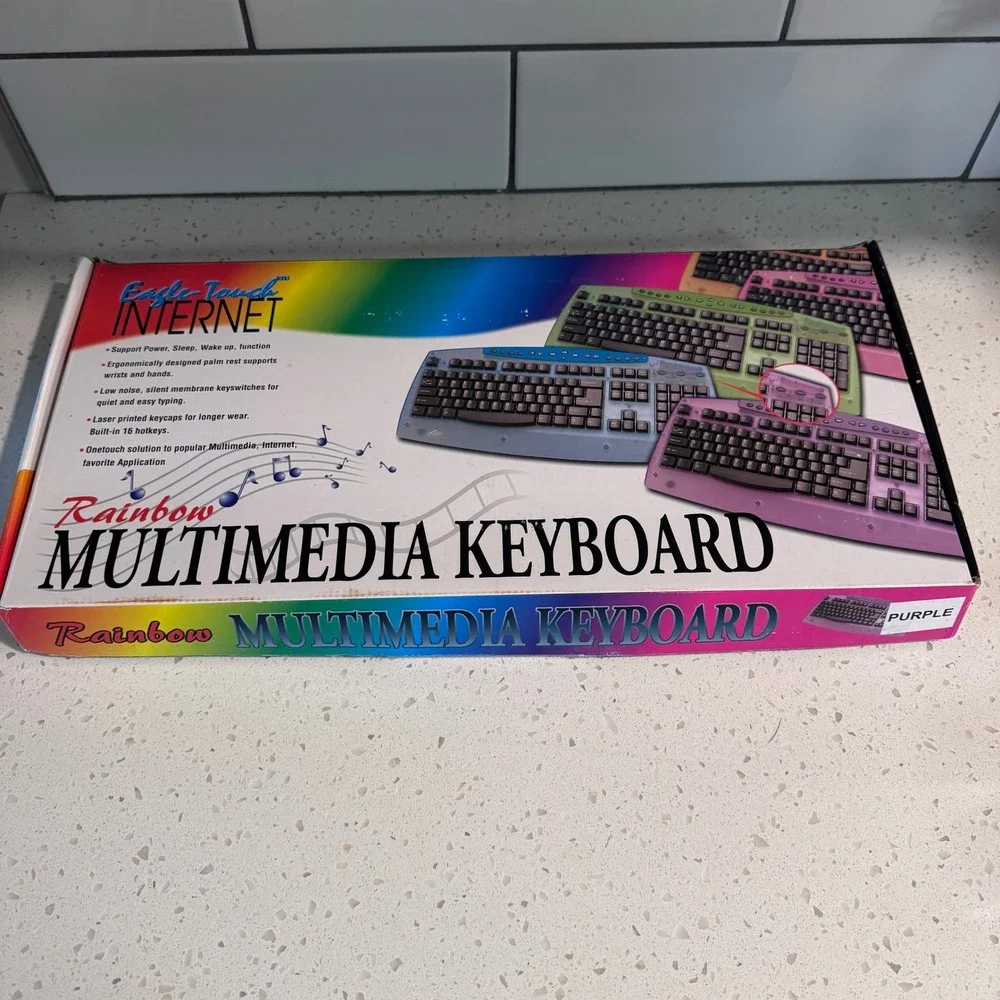 Eagle‎ Touch Rainbow Multimedia Keyboard Purple Translucent Y2K MCK-800 Vintage